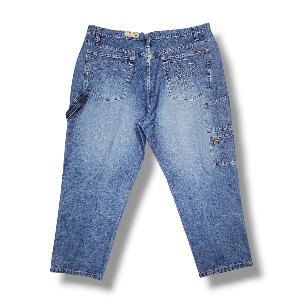 Vintage Raider Jeans CO. Baggy Wide Leg Carpenter‎ Blue Jeans Men's 46x31